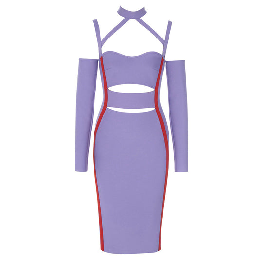 Verve Bandage Midi Dress - Purple