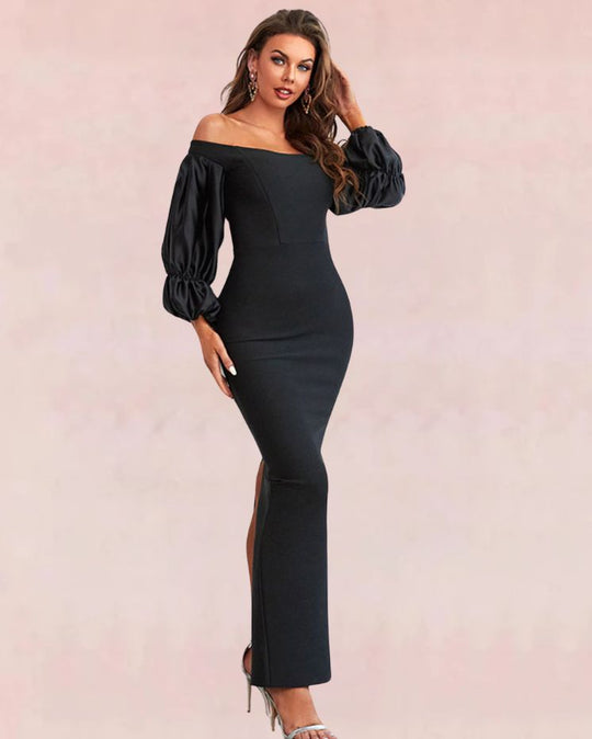 Opulence Bodycon Maxi Dress - Black