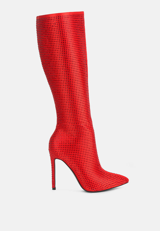 Pipette Diamante Set High Heeled Calf Boot-5