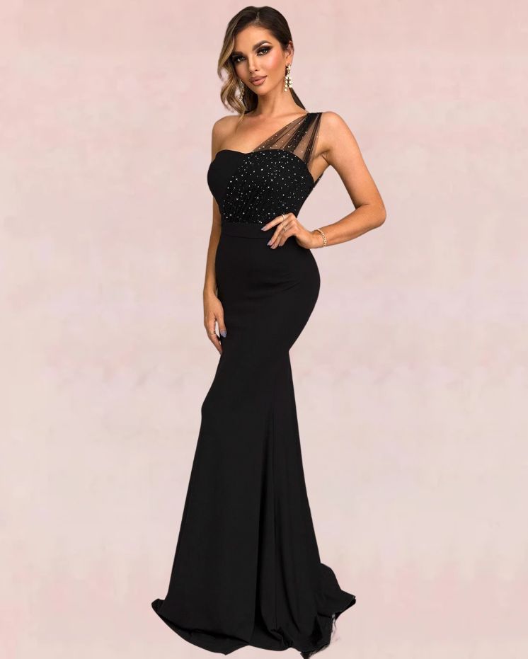 Luminescent Bodycon Maxi Dress - Black