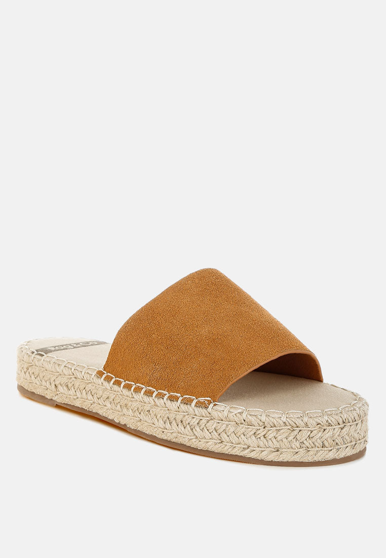 Huntra Real Soft Leather Espadrille Flatforms-1