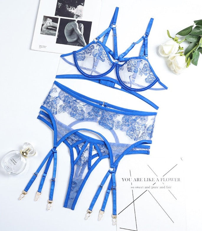 Lace Luxe 3-Piece Transparent Erotic Lingerie Set