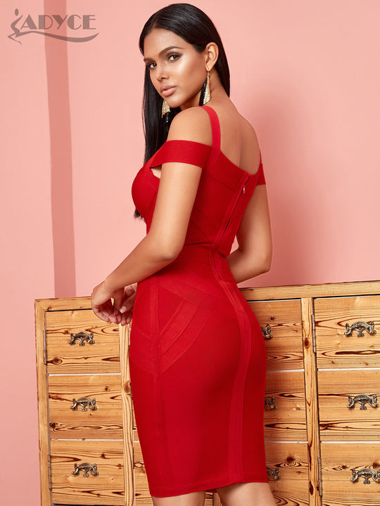 Garnet Bandage Midi Dress - Red