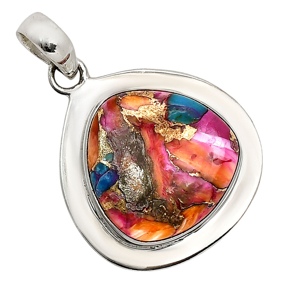 Kingman Orange Dahlia Turquoise Pendant P-1076 SDP158142-0