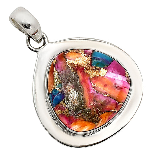 Kingman Orange Dahlia Turquoise Pendant P-1076 SDP158142-0