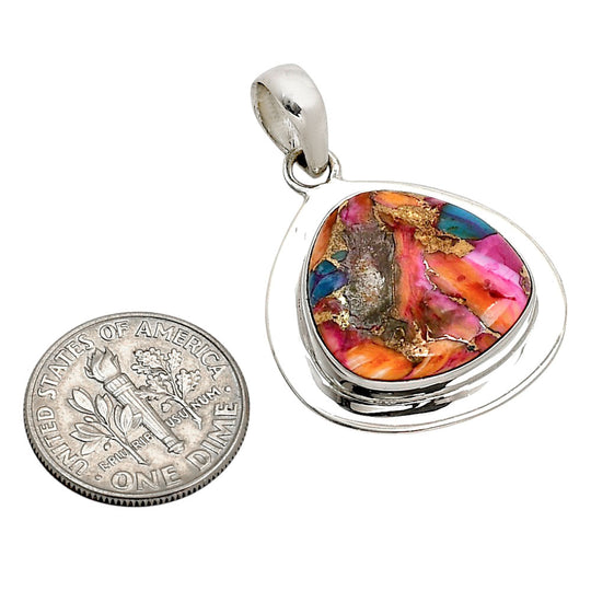 Kingman Orange Dahlia Turquoise Pendant P-1076 SDP158142-2