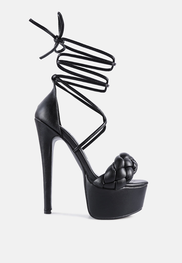 Twerk Tie-Up Braided High Platform Sandals-6