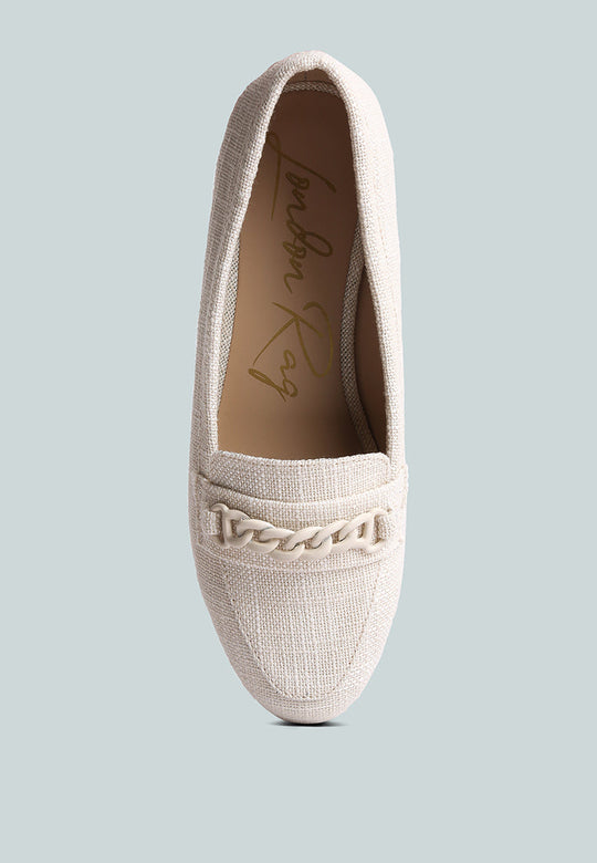 Abeera Chain Embellished Loafers-3