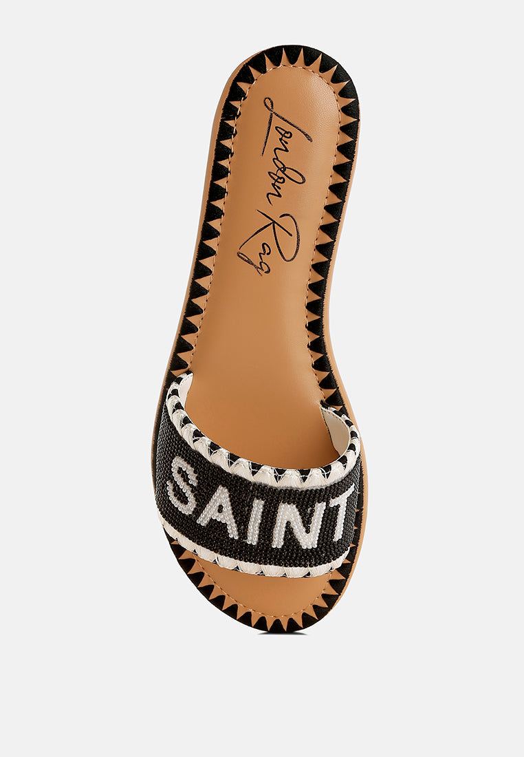 Getaway Beaded Saint Tropez Flat Slip Ons-4