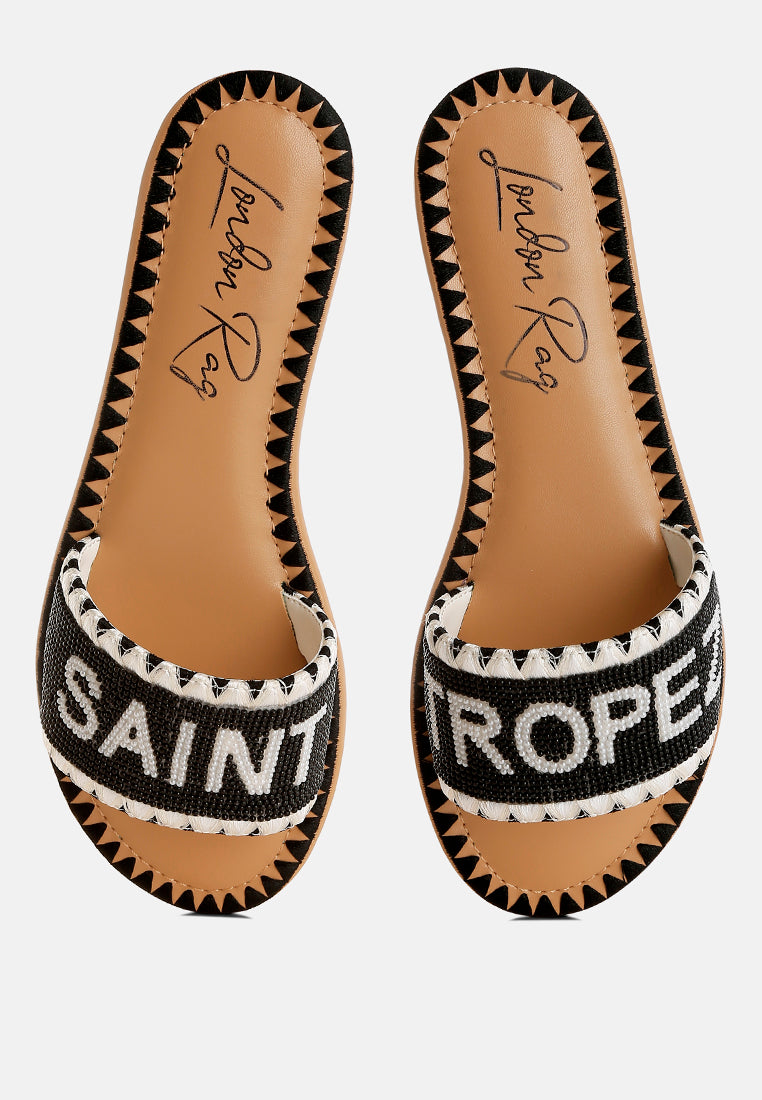 Getaway Beaded Saint Tropez Flat Slip Ons-1