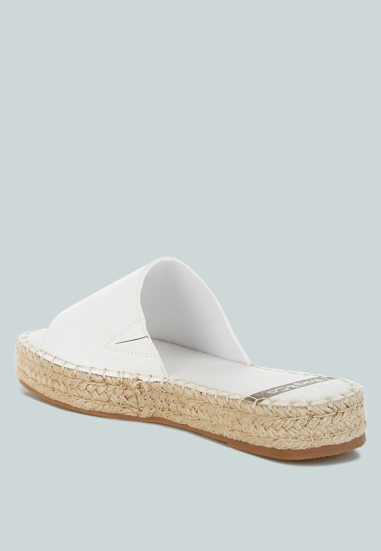 Scalar Genuine Soft Leather Espadrille Flatforms-2
