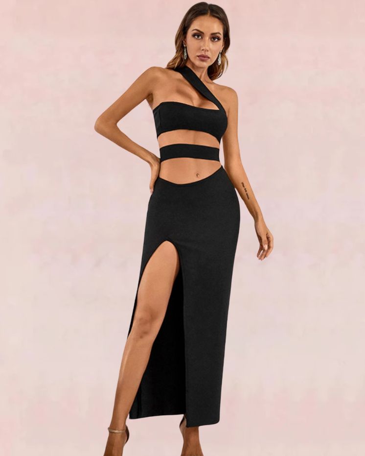 Sculpted Bandage Dress - Black