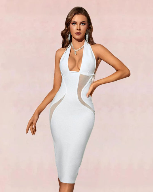 Siren Bodycon Midi Dress - White