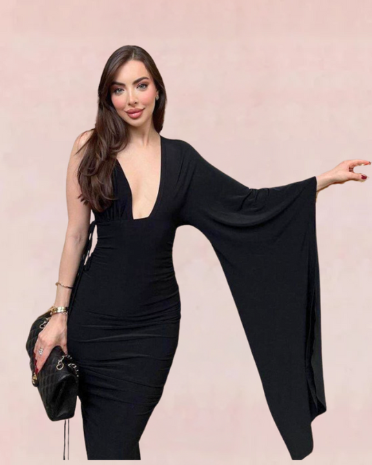 Stardust Backless Bodycon Maxi Dress - Black