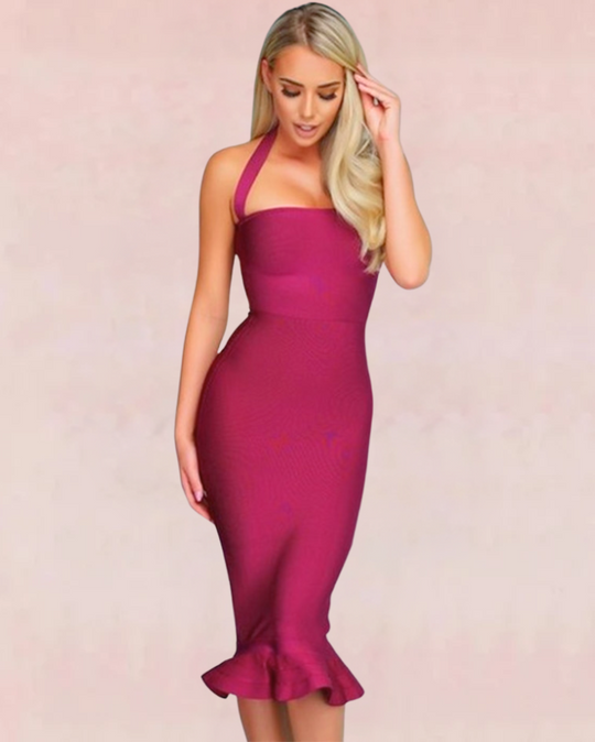 Starlet Bandage Midi Dress - Wine