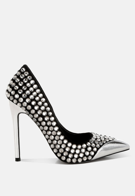 Super Fan Diamante Embellished Stiletto Pumps-5