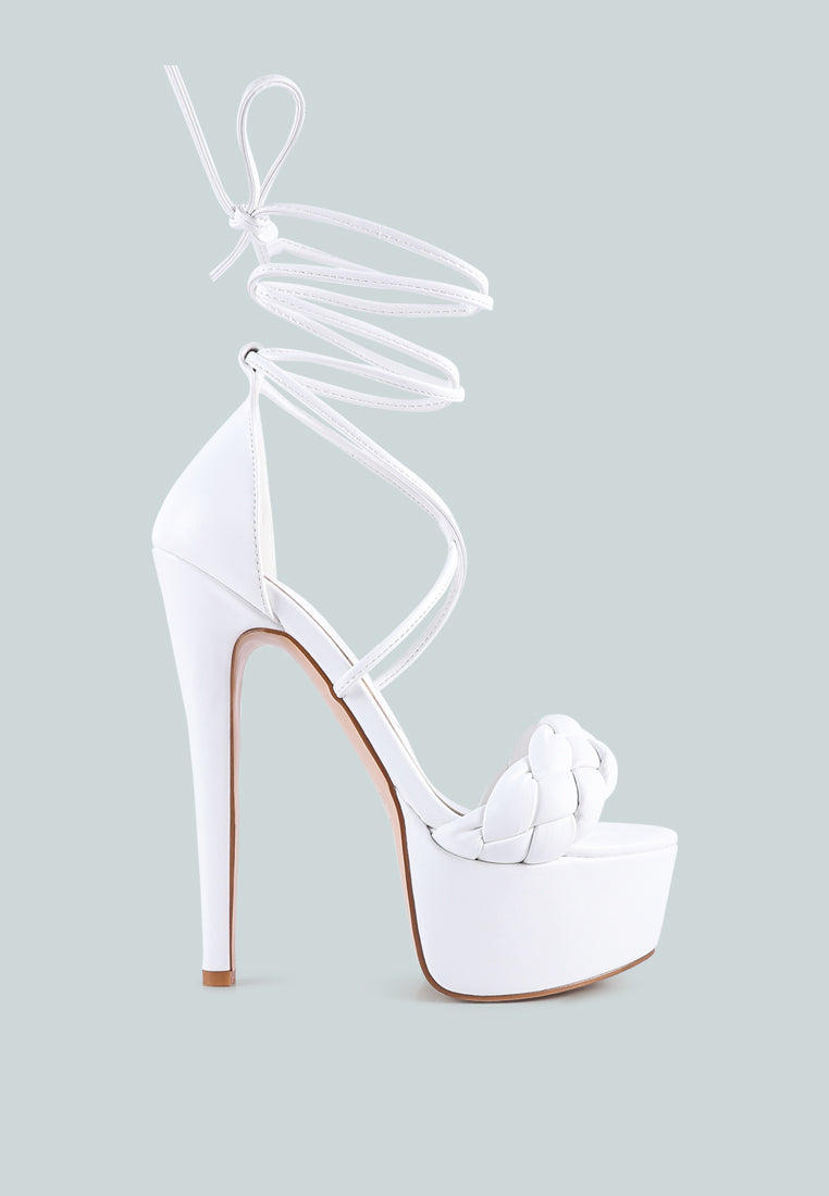 Twerk Tie-Up Braided High Platform Sandals-0