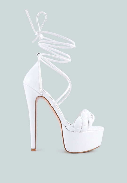Twerk Tie-Up Braided High Platform Sandals-0