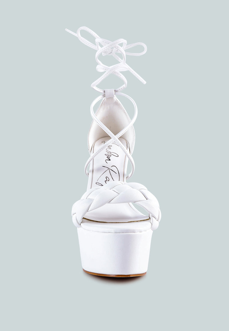 Twerk Tie-Up Braided High Platform Sandals-3