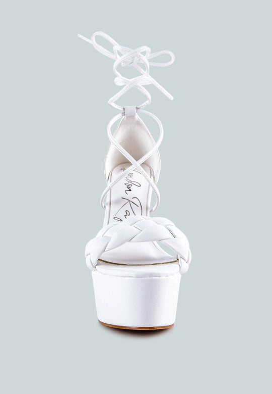 Twerk Tie-Up Braided High Platform Sandals-3