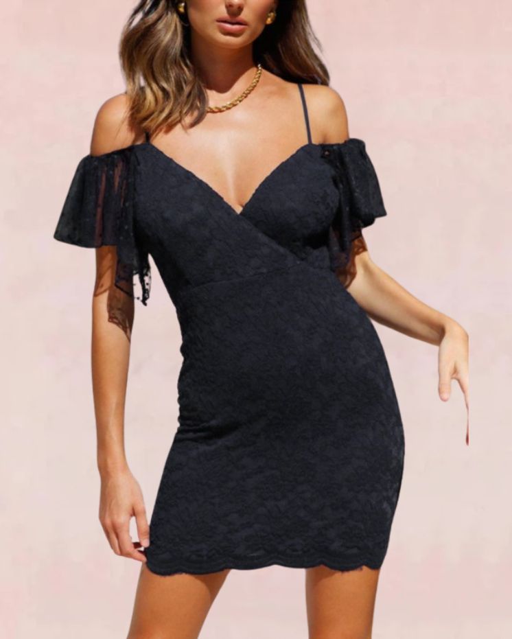 Temptation Bodycon Mini Dress - Black