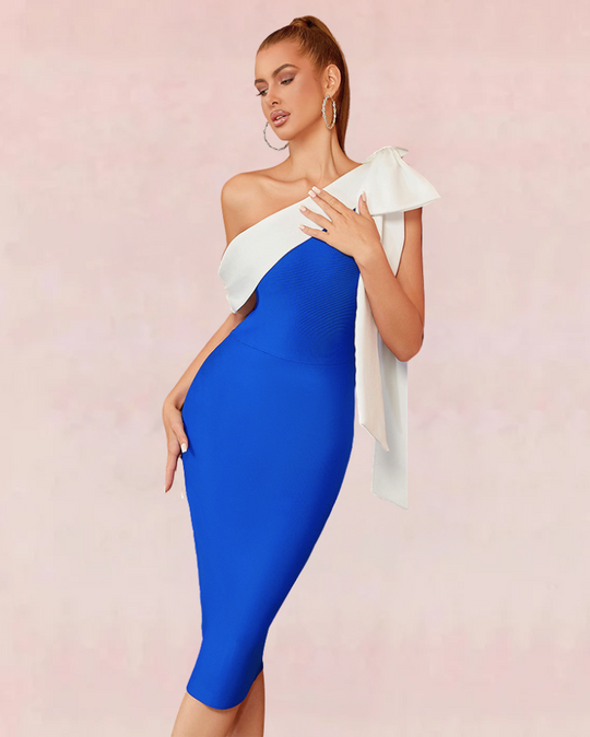 Tidal Bandage Midi Dress - Blue