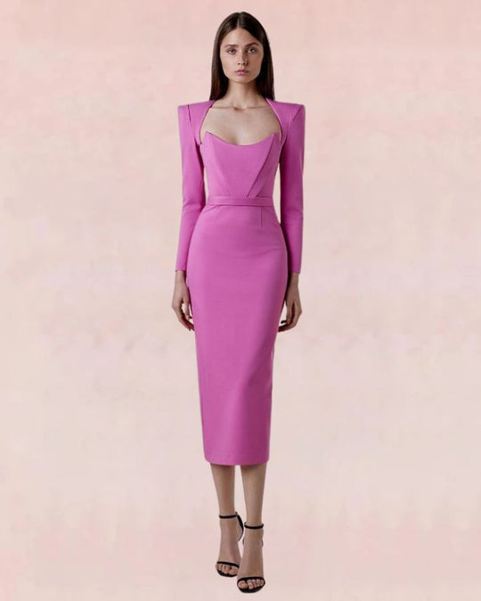 Unveiled Bandage Midi Dress - Pink