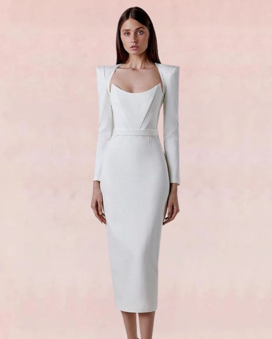 Unveiled Bandage Midi Dress - White