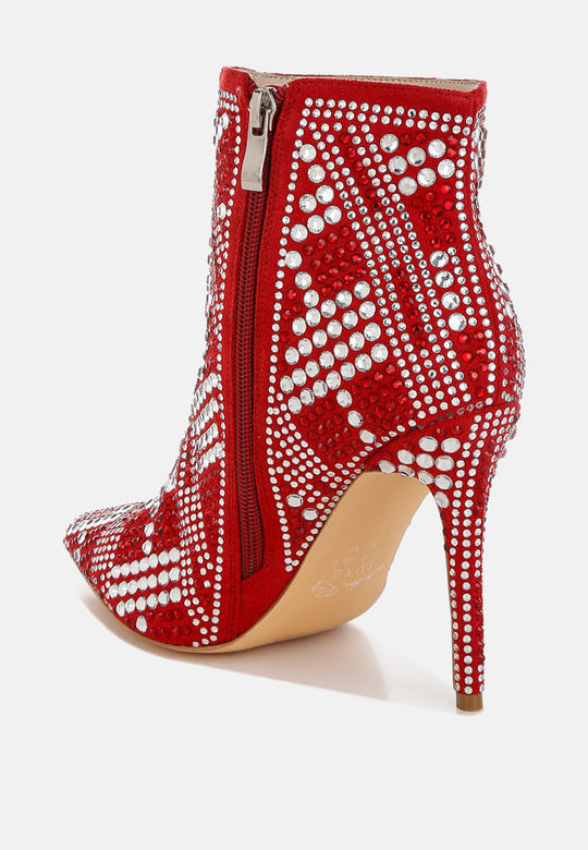 Urbanite Rhinestones Studded Stiletto Heel Boots-2