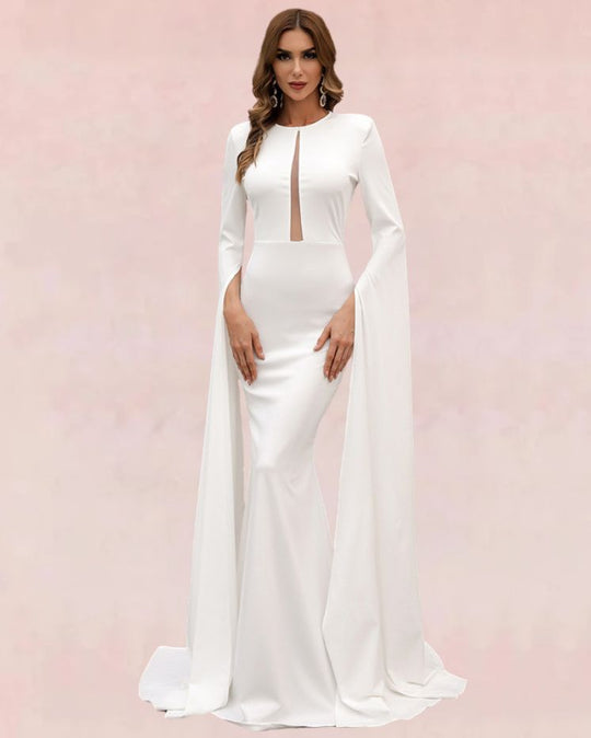 Bellflower Bodycon Maxi Dress - White** (**please see shipping policy)