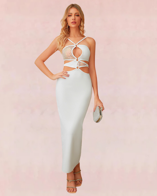 Yonder Bandage Maxi Dress -  White