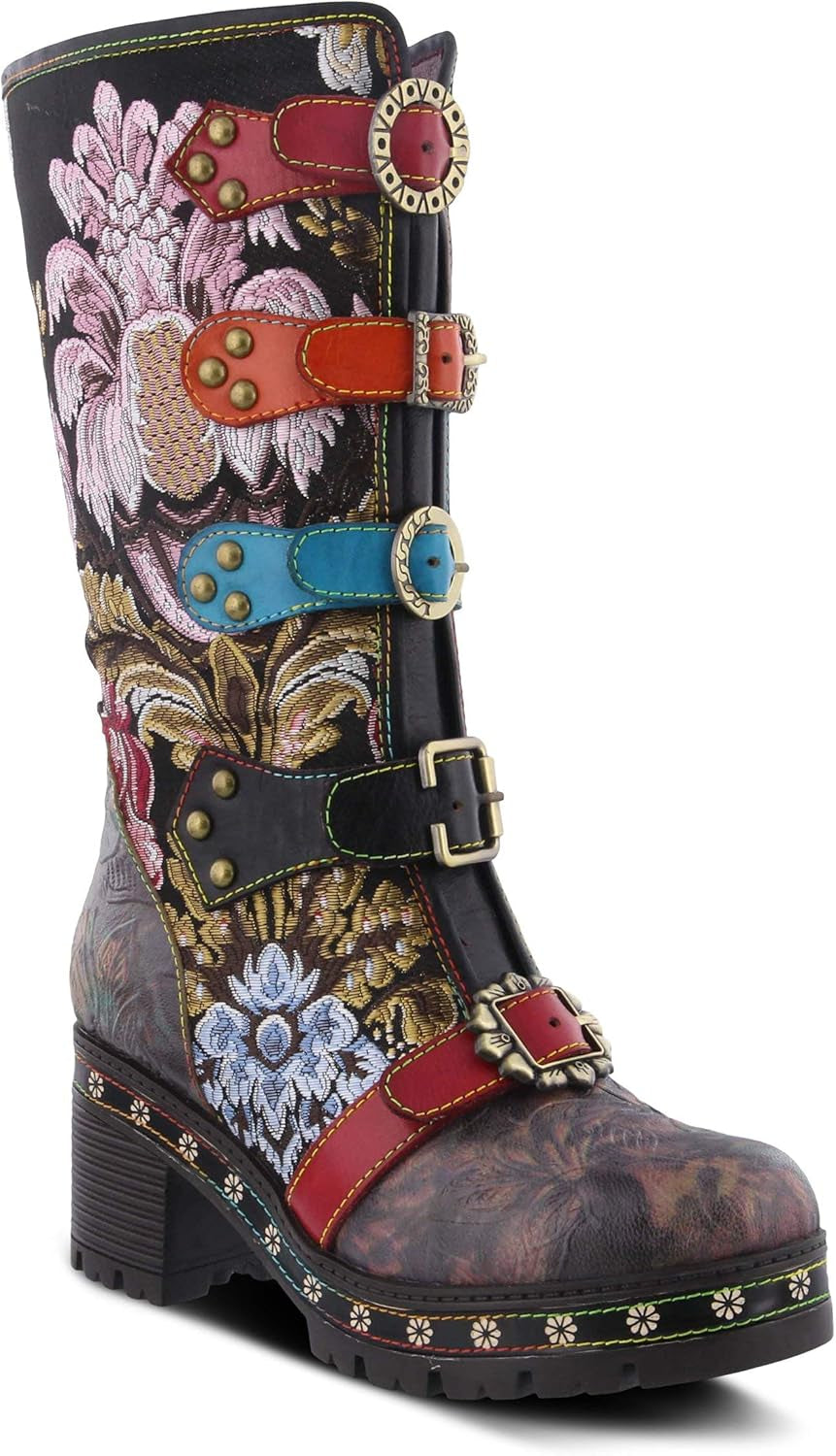 Bohemian Charm: L'Artiste Women's Floral Embroidered Brazen Boots-Slay Eclectic