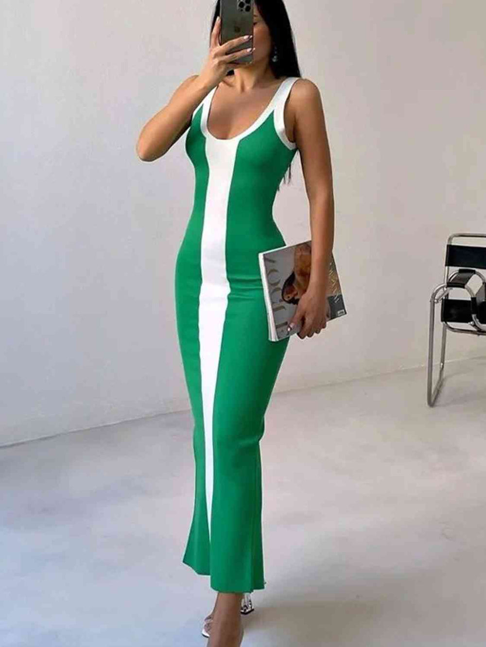 Mystic Charm Bodycon Maxi Dress - Green