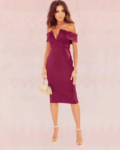 Angelic Bandage Midi Dress - Wine - Slay Eclectic