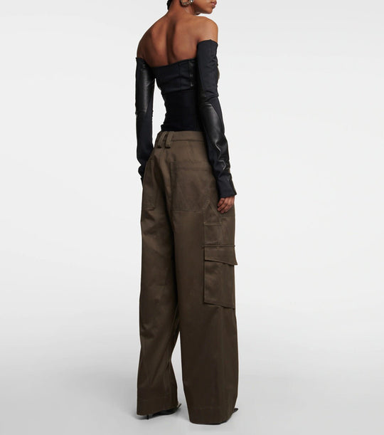 Army Green Wide Leg Trousers -Slay Eclectic