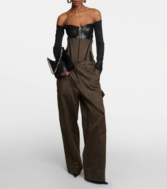 Army Green Wide Leg Trousers -Slay Eclectic