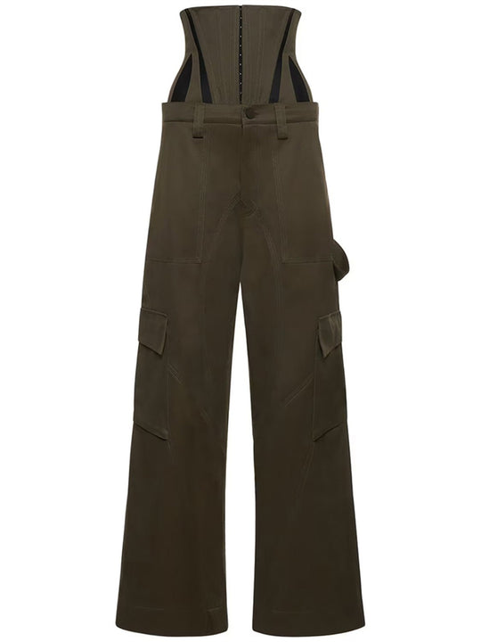 Army Green Wide Leg Trousers -Slay Eclectic