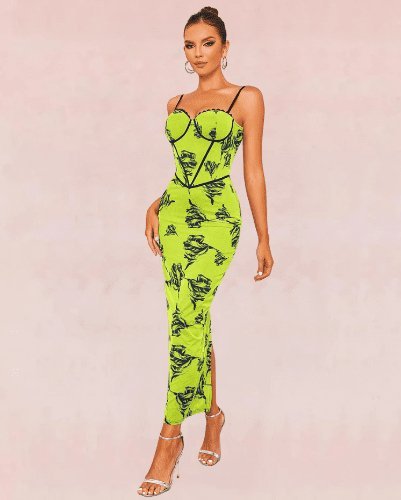 Astral Bandage Maxi Dress - Green | Slay Eclectic