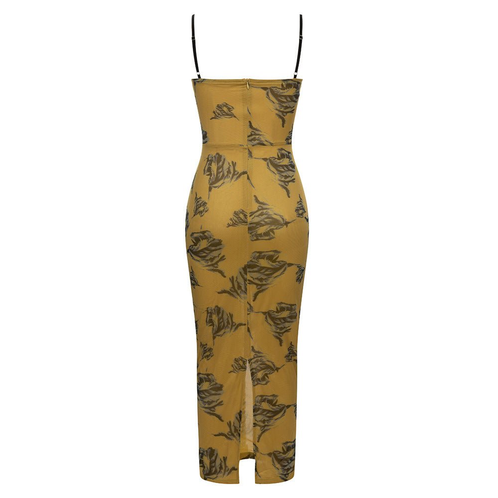 Astral Bandage Maxi Dress - Khaki | Slay Eclectic