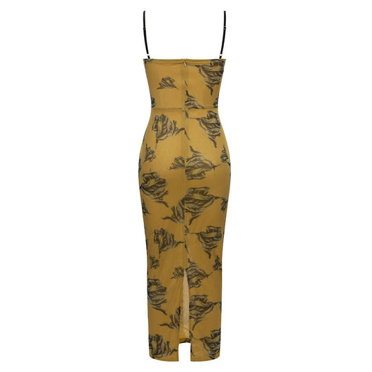 Astral Bandage Maxi Dress - Khaki | Slay Eclectic