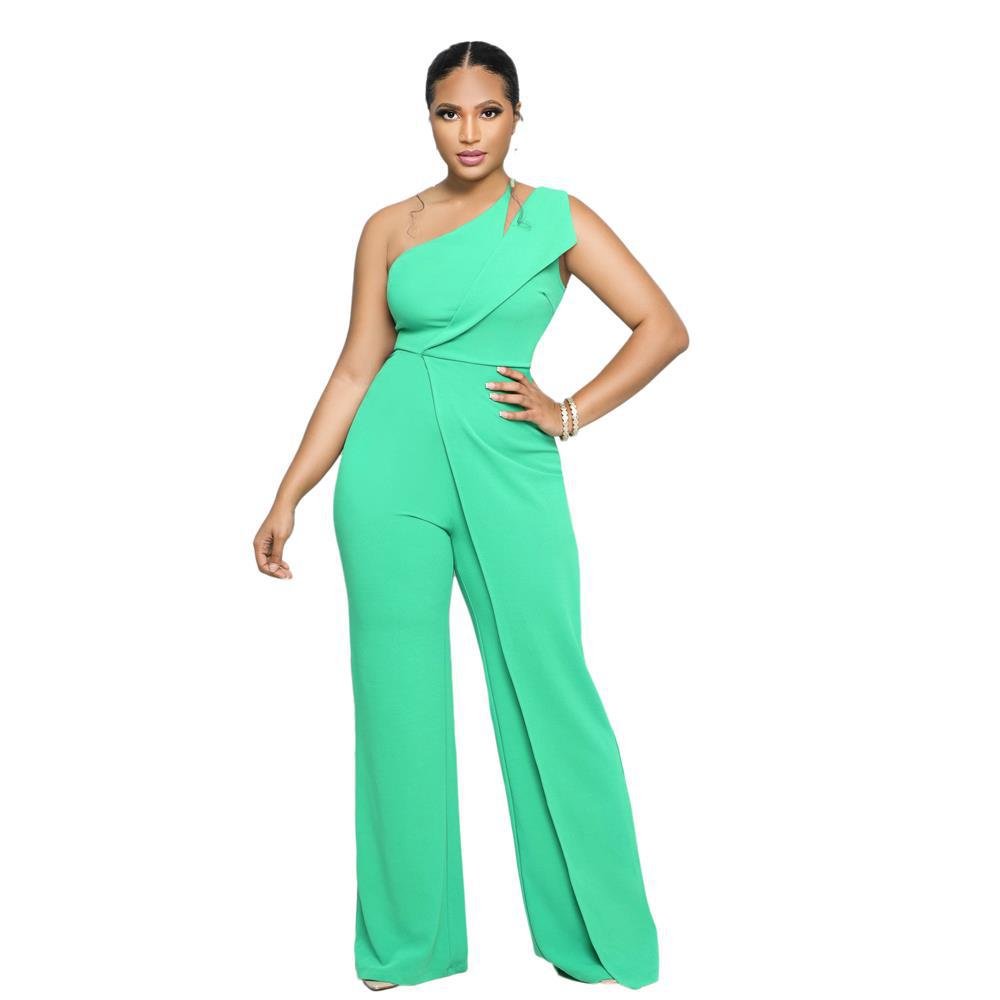 Asymmetric One-Shoulder High-Waist Jumpsuit for Glam-Slay Eclectic