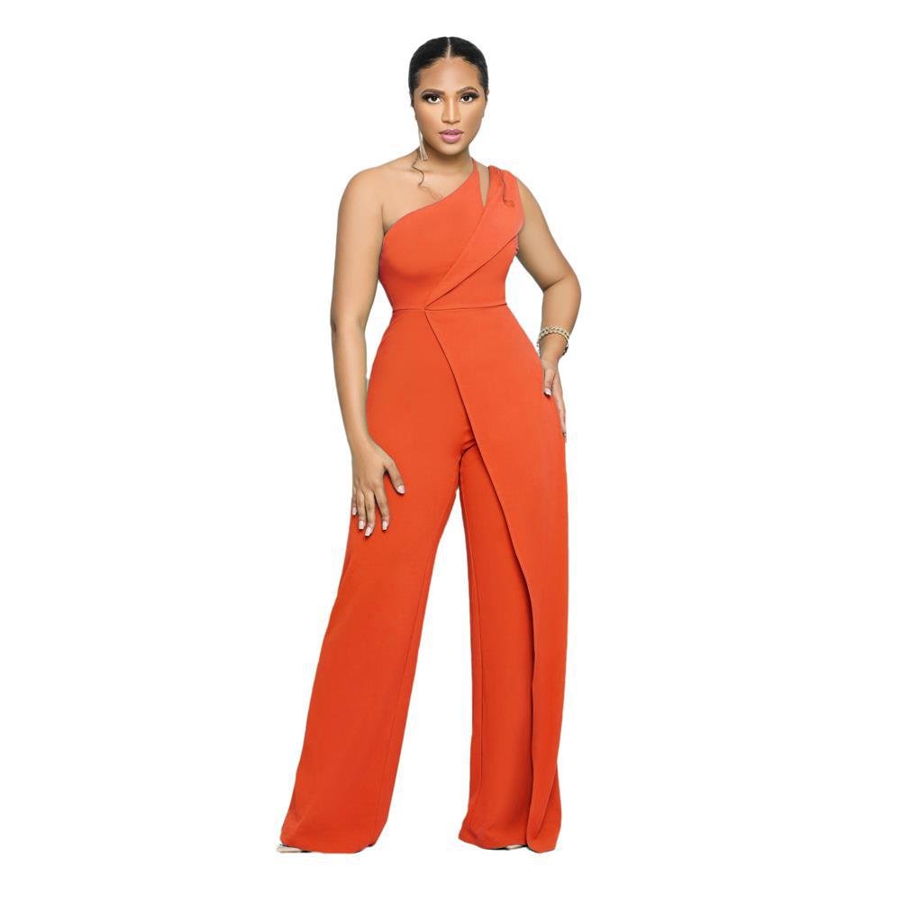 Asymmetric One - Shoulder High - Waist Jumpsuit for Glam - Slay Eclectic