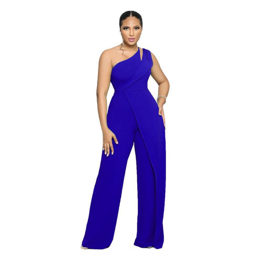 Asymmetric One-Shoulder High-Waist Jumpsuit for Glam-Slay Eclectic