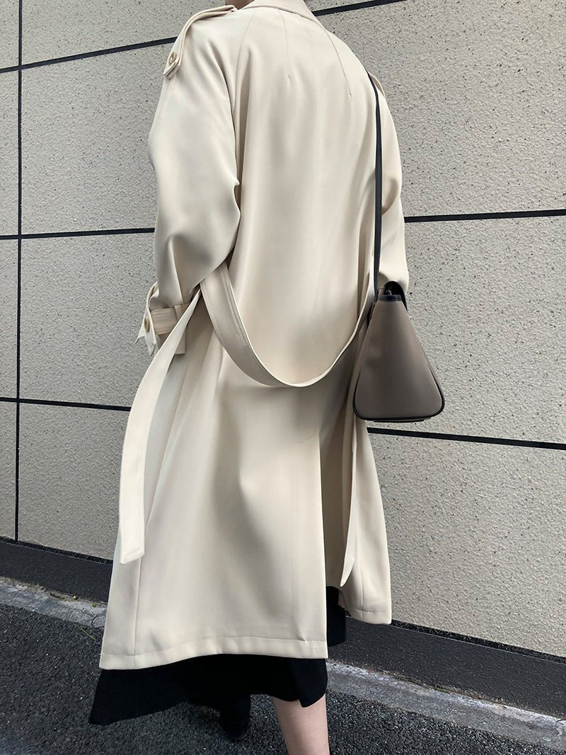 Autumn Elegance: British - Inspired Loose Mid - Length Trench Coat for Women - Slay Eclectic