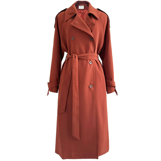 Autumn Elegance: British - Inspired Loose Mid - Length Trench Coat for Women - Slay Eclectic