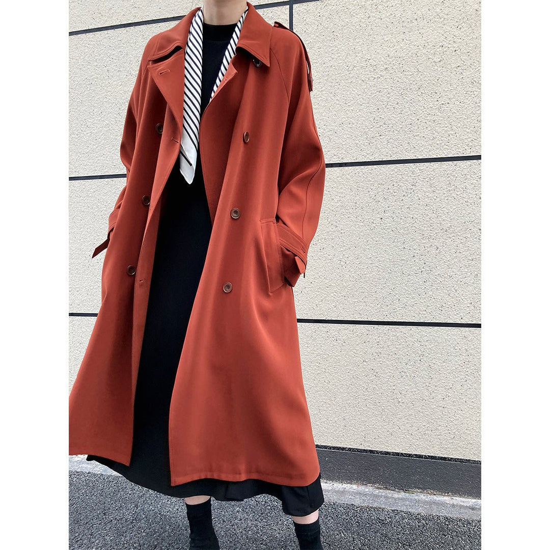 Autumn Elegance: British - Inspired Loose Mid - Length Trench Coat for Women - Slay Eclectic