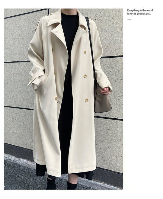 Autumn Elegance: British - Inspired Loose Mid - Length Trench Coat for Women - Slay Eclectic