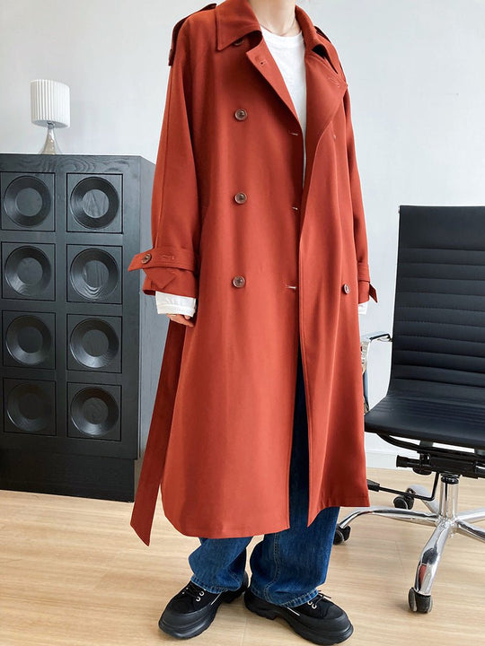 Autumn Elegance: British - Inspired Loose Mid - Length Trench Coat for Women - Slay Eclectic