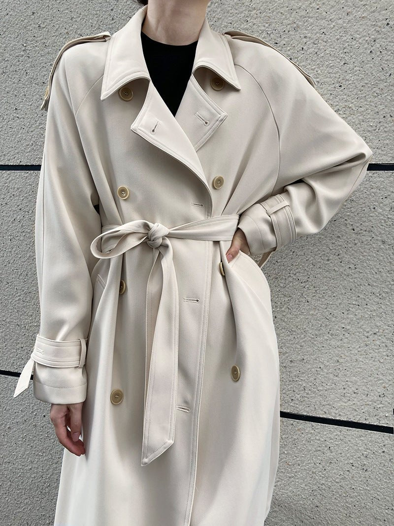 Autumn Elegance: British - Inspired Loose Mid - Length Trench Coat for Women - Slay Eclectic