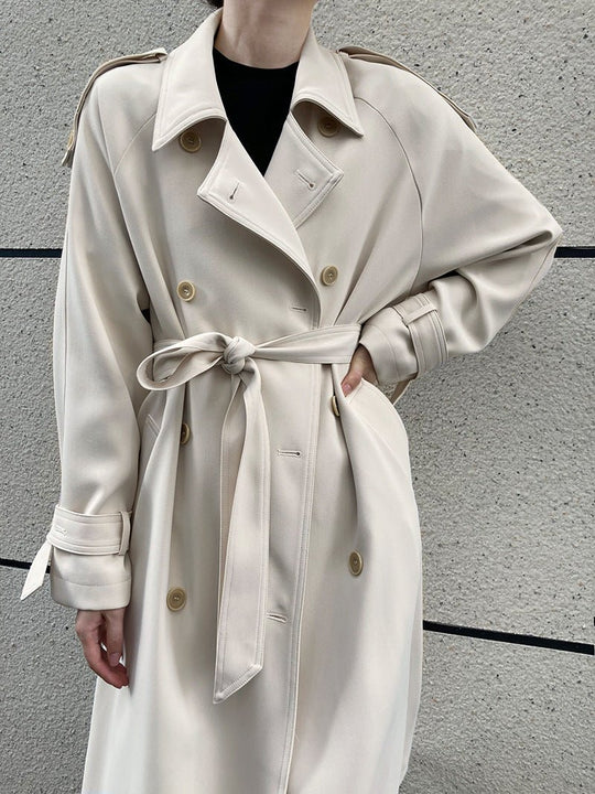 Autumn Elegance: British - Inspired Loose Mid - Length Trench Coat for Women - Slay Eclectic